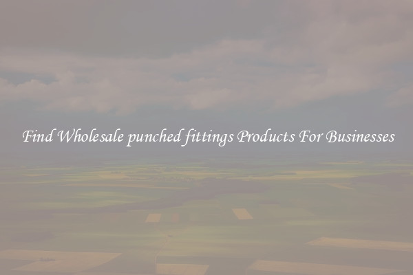Find Wholesale punched fittings Products For Businesses