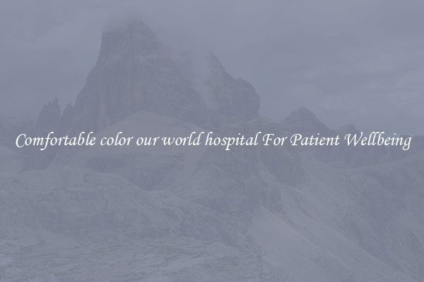 Comfortable color our world hospital For Patient Wellbeing