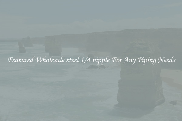 Featured Wholesale steel 1/4 nipple For Any Piping Needs