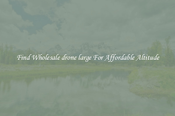 Find Wholesale drone large For Affordable Altitude