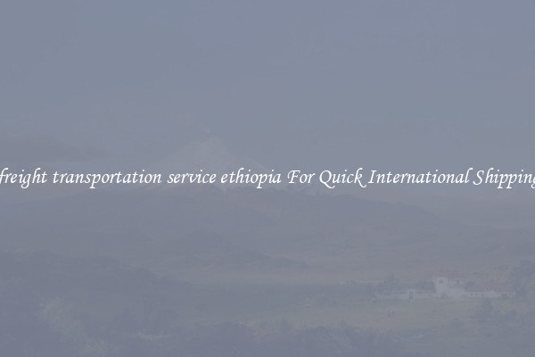 freight transportation service ethiopia For Quick International Shipping