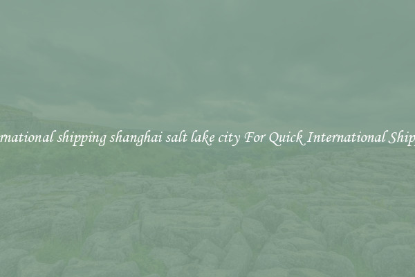 international shipping shanghai salt lake city For Quick International Shipping