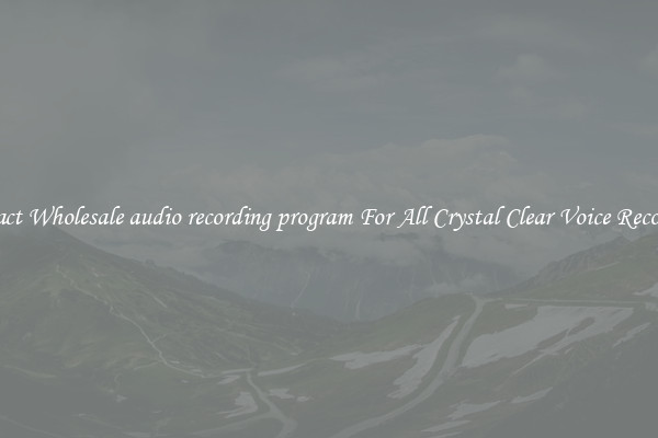Compact Wholesale audio recording program For All Crystal Clear Voice Recordings